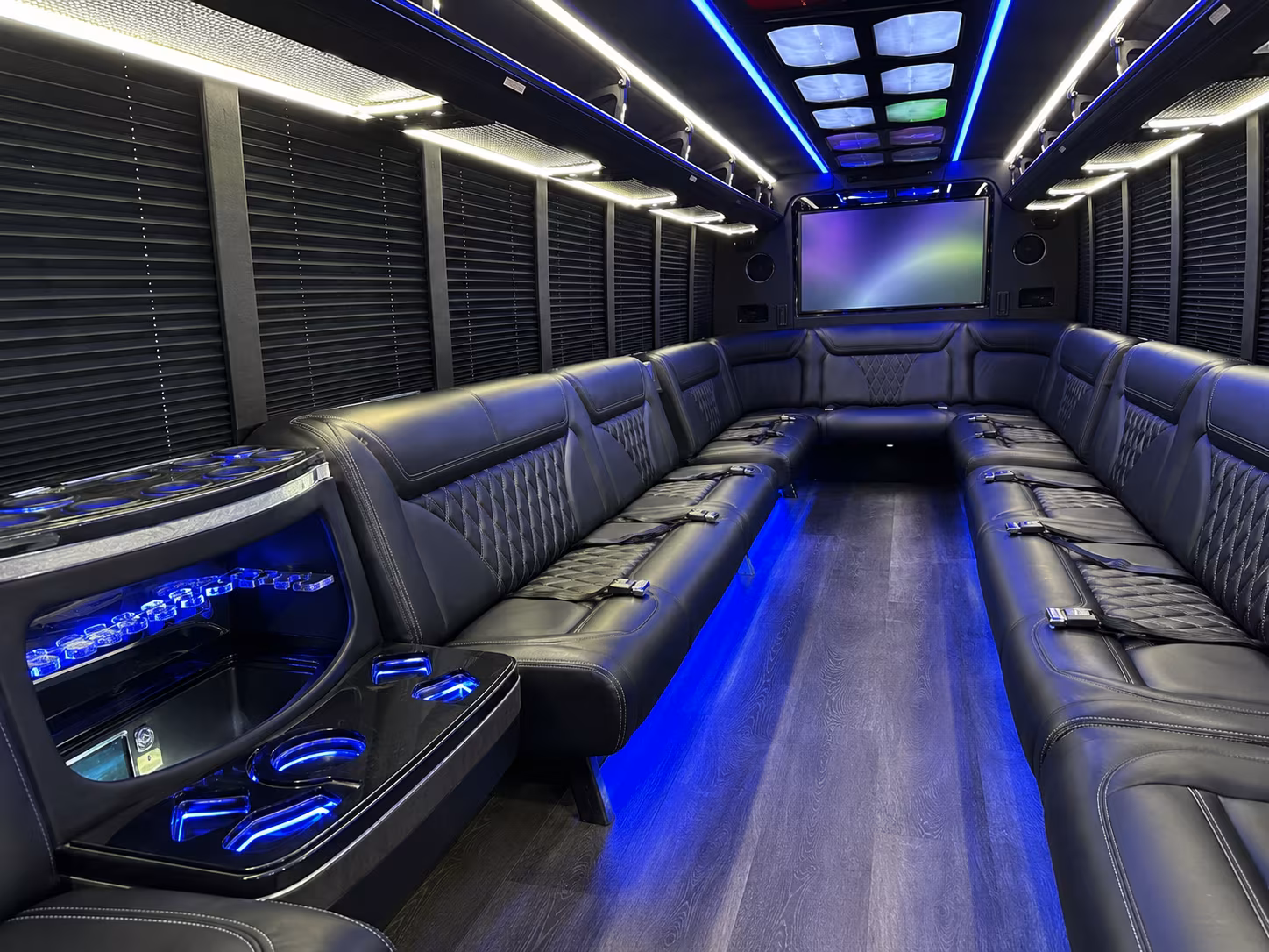 hattiesburg 20 passenger party bus inside