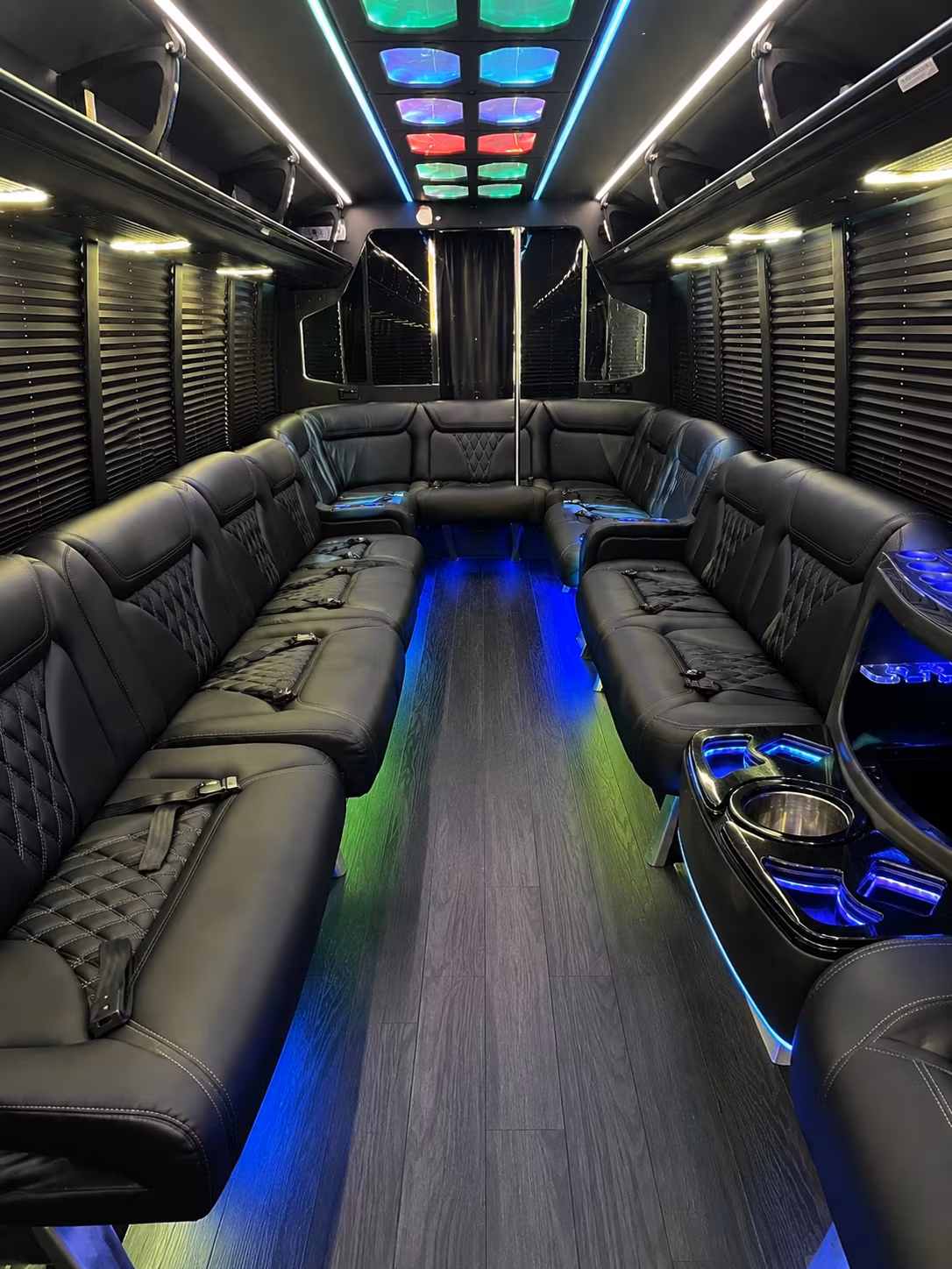 hattiesburg 20 passenger party bus interior