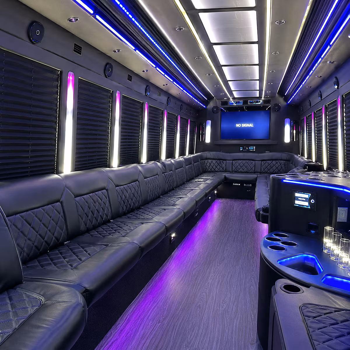 hattiesburg 30 passenger party bus inside