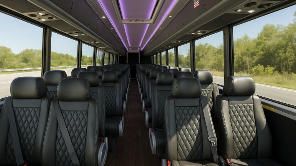 Interior of Charter Bus Company Montgomery's 35 Passenger Minibus in Montgomery