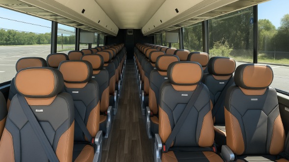 Interior of Charter Bus Company Hattiesburg's 54 Passenger Charter Bus in Hattiesburg