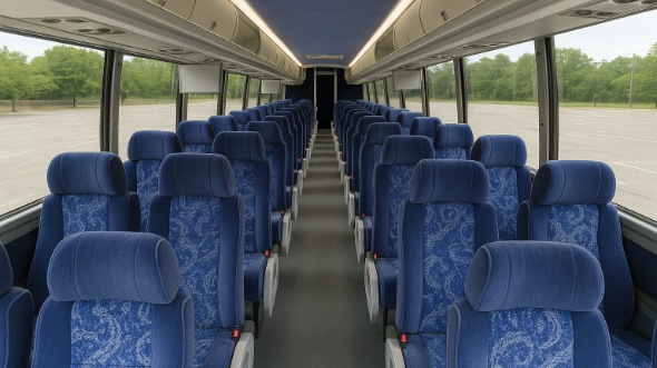 Interior of Charter Bus Company Hattiesburg's 55 Passenger Charter Bus in Hattiesburg