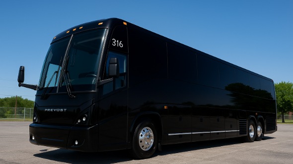 Exterior of Charter Bus Company Hattiesburg's 56 Passenger Charter Bus in Hattiesburg