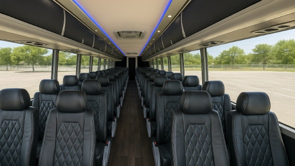 hattiesburg 56 passenger charter bus inside