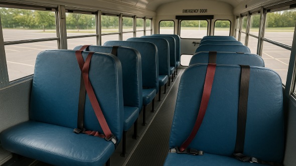 Interior of Charter Bus Company Hattiesburg's School Bus in Hattiesburg