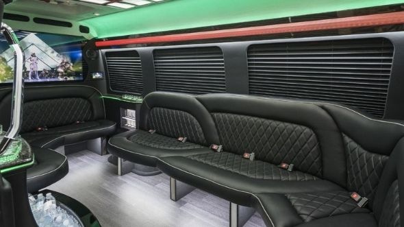 Interior of Charter Bus Company Hattiesburg's Sprinter Limo in Hattiesburg